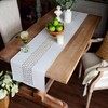 BAZIOE Table Runner White Modern Linen Table Runner Washable Table
