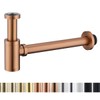 RANDOM Brass Contemporary Round Bottle P Trap 1-1/4,Bathroom Lavatory Adjustable
