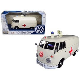 Motormax Volkswagen Type 2 T1 Ambulance Cream 1/24 Diecast Model Car 79565