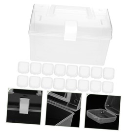 KOMBIUDA 1set Mini Jewelry Organizer Box Transparent Portable Storage Case for Earrings Necklaces and Travel-friendly Compact Collection Carrying Case and Inner Boxes