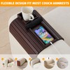GEHE Bamboo Couch Cup Holder, Anti-Spill Sofa Arm Tray, Natural