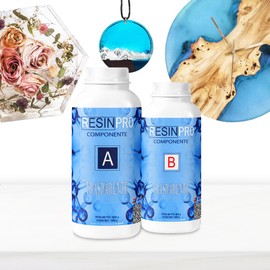 Resin Pro ® 800 Gr Resina Epossidica Ultra Trasparente Atossica - Resina + Indurente, Effetto Acqua per Creazioni Artistiche, Rivestimento Superfici, Modellismo, DIY, Bricolage