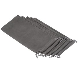 PATIKIL 30x15cm Microfiber Pouch, 5Pcs Soft Storage Drawstring Gift Bag for Glasses Wedding, Gray