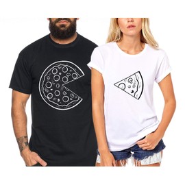 Pizza - Partner T-Shirt for Men and Women - Pack of 2 - Couple Shirt Gift Set for Lovers - Partner Gifts - Best Birthday Gift - Partner Look