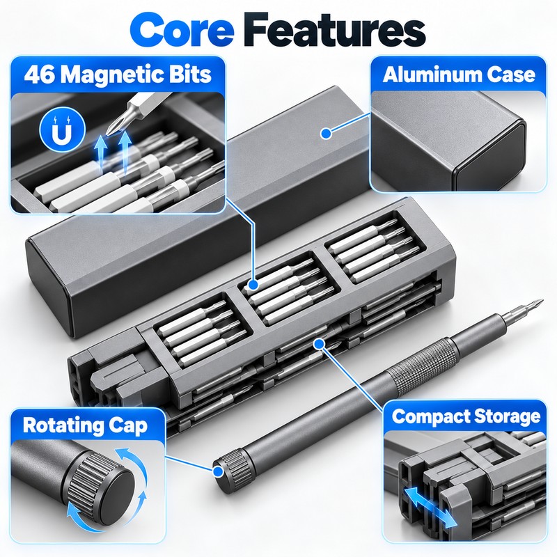 46-in-1 Precision Screwdriver Set – Mini Repair Tool Kit for