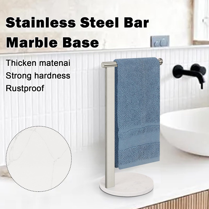Winmien Stainless Steel L-Shaped Hand Towel Holder, SUS304 Bathroom Towel
