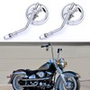 goodfitment M8 M10 Chrome Motorcycle Mirrors,2Pcs Universal Round Shape Rear