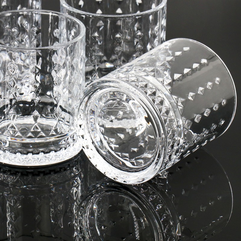 Gibson Home 4 Piece 13 Ounce Teardrop Embossed Double Old-Fashioned