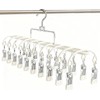 20 Clips Space-Saving Multi-Pants Hangers, Closet Organizers and Storage, Metal
