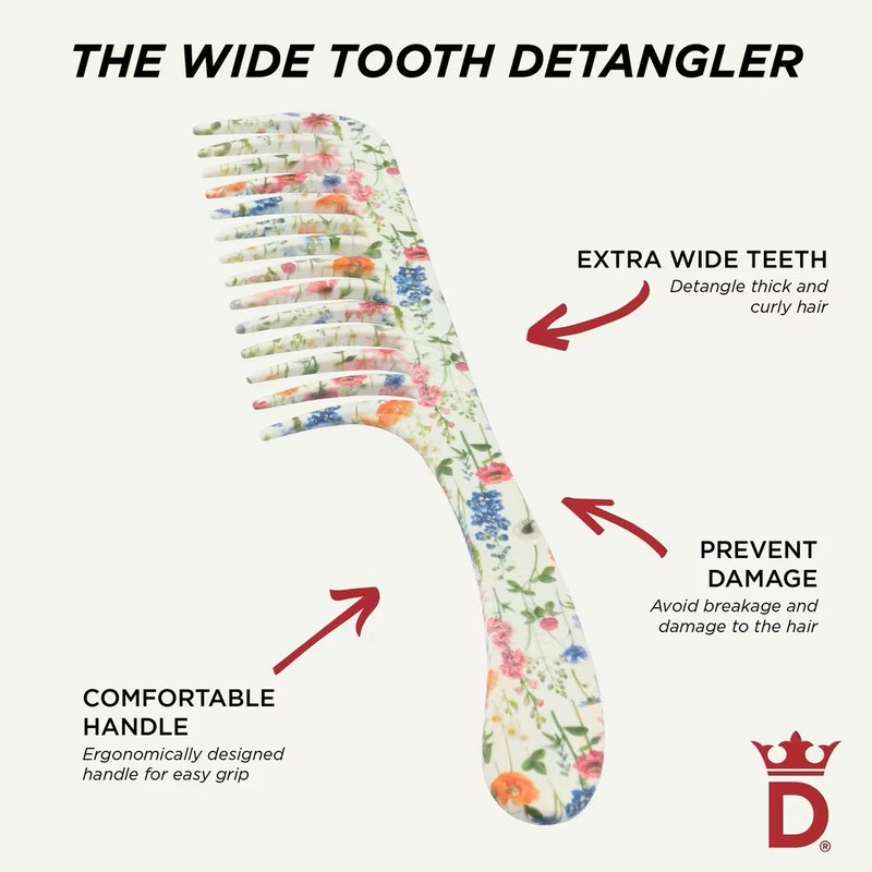 Denman D28 Deluxe Floral Fantasies Wide Tooth Detangle Comb