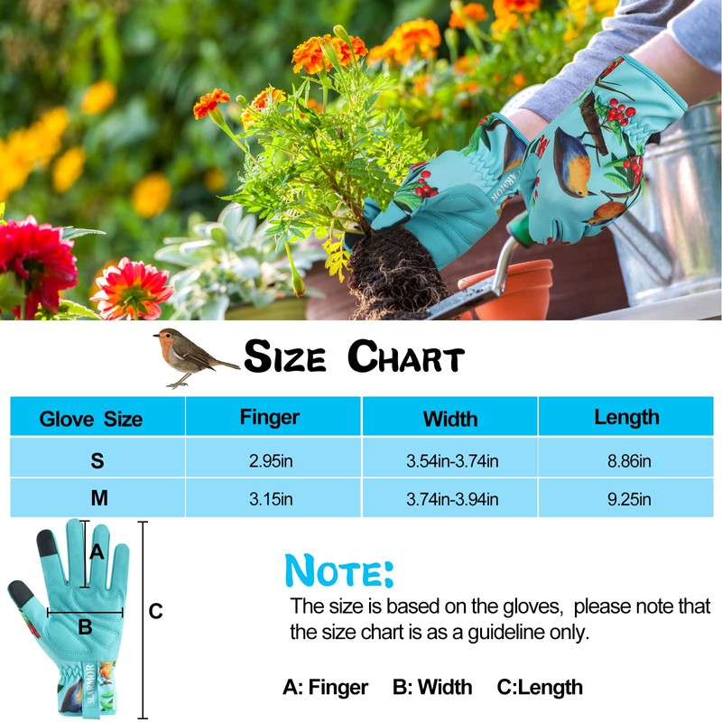 SLARMOR Leather-Gardening-Gloves for Women - Thorn-Proof Work-Gloves with Touch Screen
