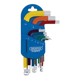 Draper 04912 Metric Multicolour Short Arm Ball End Hex Key Set (9 Piece)