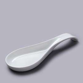White Ceramic Upright Spoon Rest