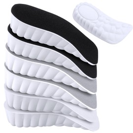 Glitopper 3 Pairs Orthopedic High Pads Height Increase Insoles Arch Support Insoles Height Boosters Cushions for Men, Women(Black,White,Grey,1.4 Inch)