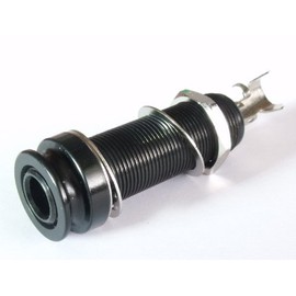 Mono guitar jack socket end pin/button in black long body