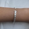 Solid .925 Sterling Silver Bangle Cuff Bracelet Large For Women