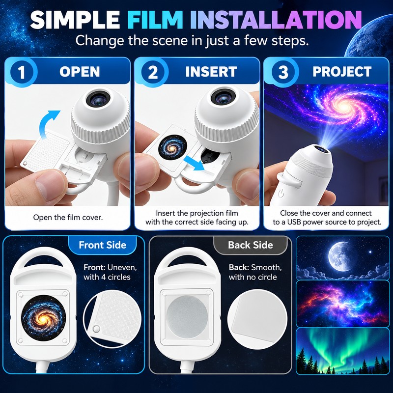 2-in-1 Galaxy Projector Night Light for Room Decor – 24