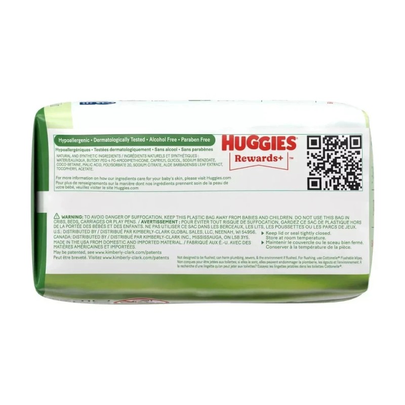 Huggies Aloe & Vitamin E Wipes, Unscented, 3 Pack, 168