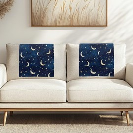 Qehuruxo Headrest Cover for Recliner Furniture Protectors Washable slipcover Couch Chair Headrest Pad Cloth Sofa Back Covers Non Slip Office Theater Seat,Chaise lounges Moon