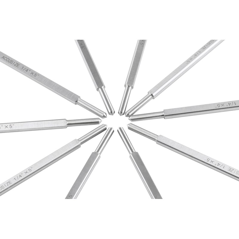 Accusize Industrial Tools 1/4" x 5" Pilot Pins for Annular