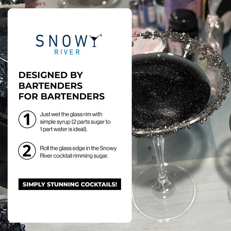 Snowy River Black, Cocktail & Margarita Sugar Rimmer - Vibrant