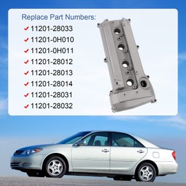 JDMSPEED New Engine Valve Cover 11201-28033 11201-28014 Replacement For Toyota RAV4 Camry Solara Harrier Highlander Kluger Tarago Scion tC xB 1AZ 2AZ 2001-2015 2.4L Silver