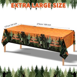 3 Pieces Hunting Camo Tablecloth Deer Hunting Birthday Plastic Table Covers Camouflage Hunting Table Cloth Camo Disposable Party Supplies for Hunting Camo Birthday Party Decoration, 108 x 54 Inch