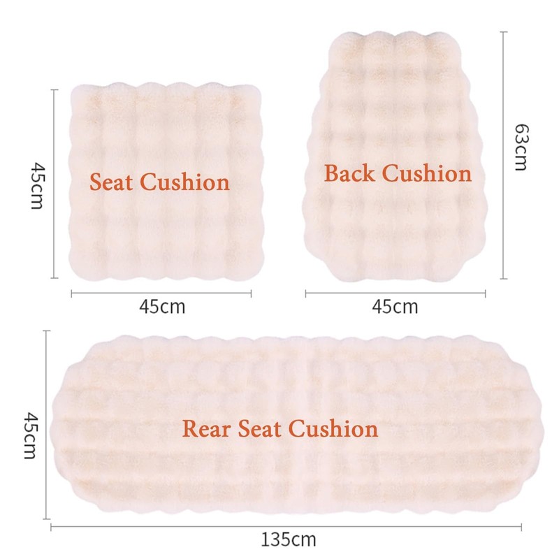 EDVKLNG Luxury Thickened Plush Car Seat Cushion Set,Soft Fluffy Protector
