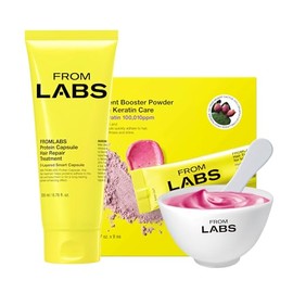 FROMLABS Hair Repair Duo – Protein Capsule Hair Repair Treatment (6.76 fl oz) + Intensive Keratin Booster Powder (8 Pack)