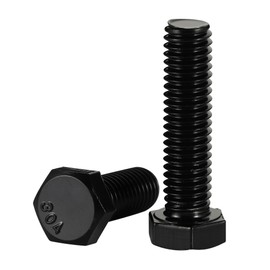 1/4-20 x 1" Hex Head Cap Screws Hexagon Bolts, Stainless Steel 18-8 Black Finish, UNC Coarse Thread Fully Threaded, 20 PCS