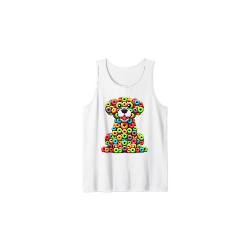 Fruit Loops Cat Fun Tank Top, White