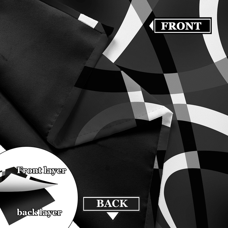 weesire Black and White Blackout Curtains for Bedroom Living Room