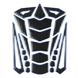 Qiilu Motorcycle Tank Protector, Motorcycle Tank Pad Gas Oil Fuel Tank Pad Decal Tank Protector Motorcycle Stickers for Honda/Yamaha/Suzuki/Kawasaki (Black Blue Border)