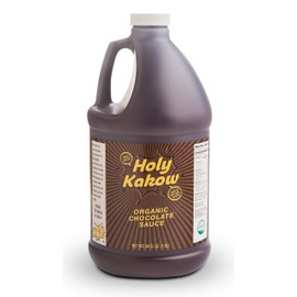 Holy Kakow Organic Chocolate Syrup - Organic Chocolate Sauce, Organic, Add to Mochas, Waffles, & Ice Cream, Made with Colombian Sugar, Real Food Ingredients, Specific Flavor - 64oz