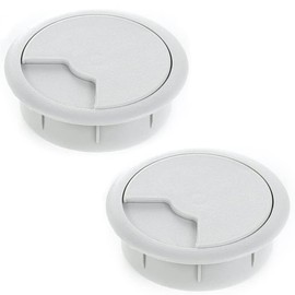 sossai® KDM2 Cable Grommet (Pack of 2) | Cable Duct / Desk Duct for Desks, Office & Worktops | Colour: Grey | Diameter: 80 mm | Material: Plastic