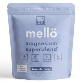 Ned Mell? Magnesium Supplement Superblend Powder - Magnesium Glycinate with L-Theanine, GABA, and 70 Trace Minerals - Supports Sleep, Relaxation, Balanced Energy - Lavenderberry Flavor, 30 Servings