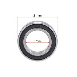 TOP-VIGOR 5Pcs 6801-2RS Deep Groove Ball Bearings, Z2 12mm x 21mm x 5mm Double Sealed Industrial Bearings, Chrome Steel P6(ABEC3) Skateboard Bearings for Electrical Instrument Equipment