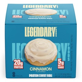 Legendary Foods Protein Sweet Roll - 20g Protein Bar Alternative, Low Carb Food, Low Sugar and Gluten Free, Keto Breakfast Snack, Healthy and Keto Friendly (8 count) protein snacks - Flavor: Cinnamon