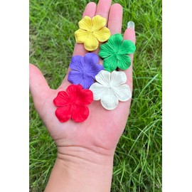 RATREE 888 Artificial Roses, Artificial Flowers Mulberry Paper Patch Roses Flowers 2x2 Inch Mulberry Paper Flowers Scrapbooking Wedding DIY Craft Supplies Card (10 Colors) 50 Pcs
