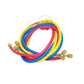 Joywayus 3 Color 1/4" SAE Thread Brass Fitting Nuts 36" (600-3000) PSI Car HVAC Air Conditioning Refrigeration Charging Hose Tube R12 R22 R134a 404 502 3pcs