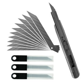 Umaki Black 9mm Utility Vinyl Knife Film Cutter Tool with 30 piece Snap off Blades, Cutting Knife for Vinyl Tinting Film Wrapping