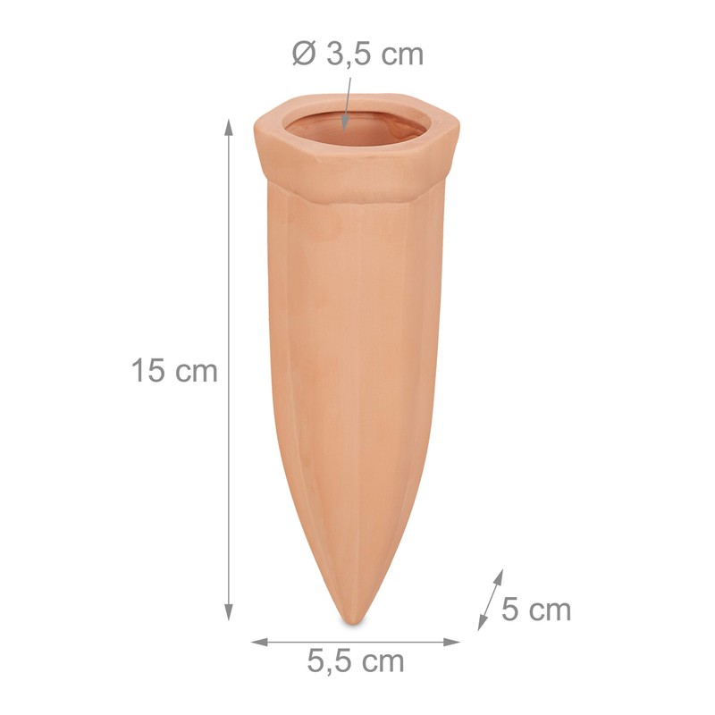 Relaxdays Clay Tips Irrigation, Set of 4, Watering Aid for