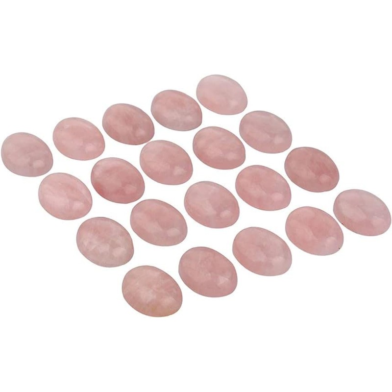 mookaitedecor 10pcs 13x18mm Natural Pink Rose Quartz Crystal Oval Cabochons