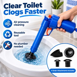 Air Pressure Drain Plunger for Clogged Pipes – Reusable Manual Unblocker for Toilets, Sinks & Floor Drains
