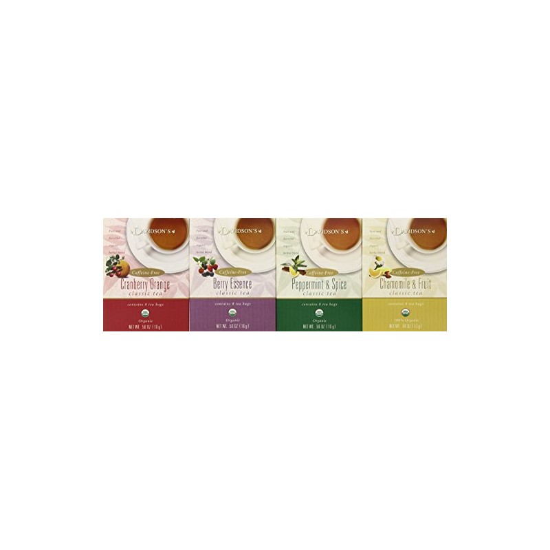 Davidson's Tea Assorted Herbal, 8-Count Tea Bags (Pack of 12)