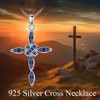 YAFEINI Cross Moonstone Necklace for Women 925 Sterling Silver Angel