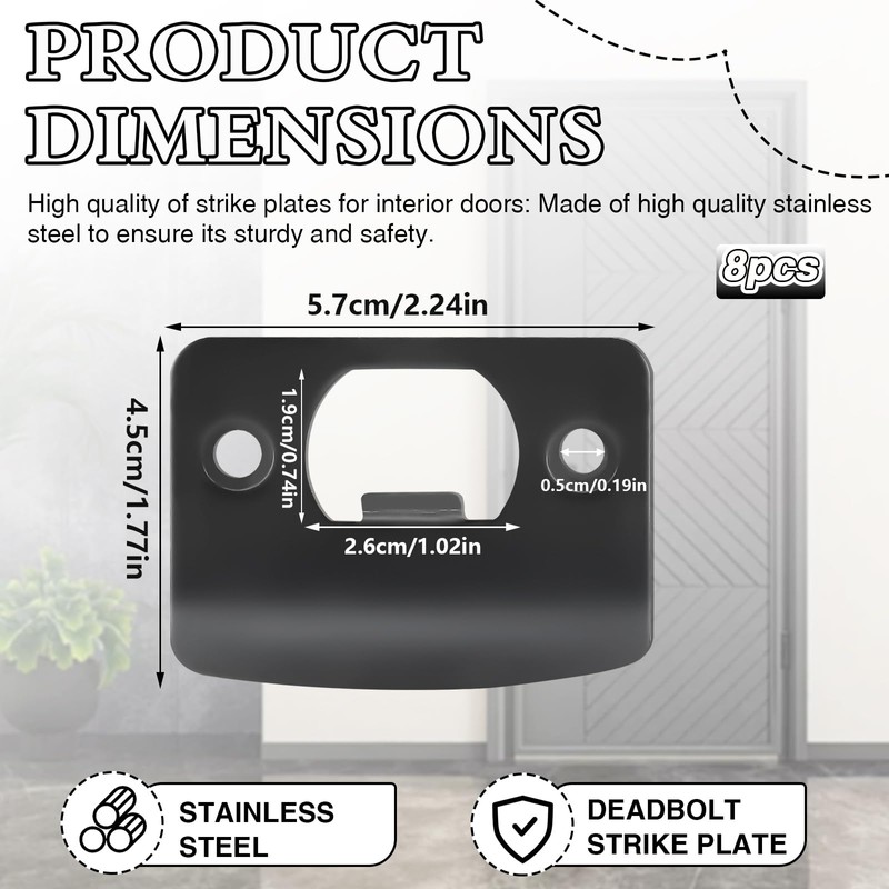 10PCS Latch Strike Plate, Door Strike Plate, Strike Plates for