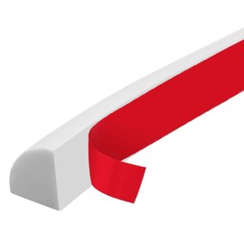 Zorfeter 118 Inch Flexible Quarter Round Molding, Peel and Stick Rubber Trim Waterproof Bendable Molding, Self-Adhesive Edge Trim for Wall Edge Corner/Staircase Cabinet Edge