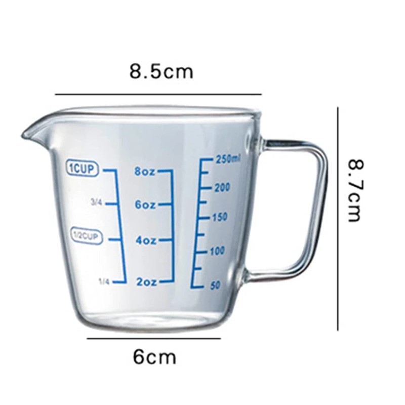 250ml 500ml Heat-resisting Glass Measuring Cup Milk Scale Microwave Measure