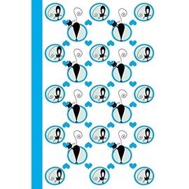  Journal: Cats in Circles (Blue) 6x9 - DOT JOURNAL - Journal with dot grid paper - dotted pages with light grey dots